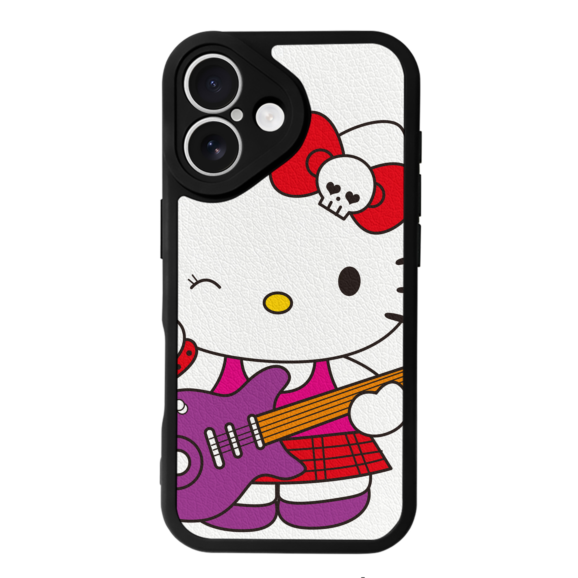 （画像用） Hello Kitty ハローキティ 【iPhone 16シリーズ対応】シリコンスマホケース（レザー調） 材質：シリコン